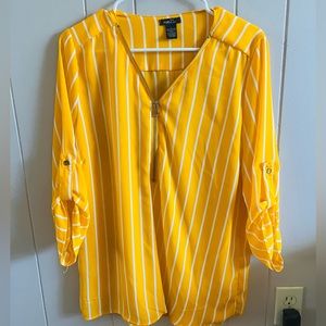 Yellow/White Striped blouse
